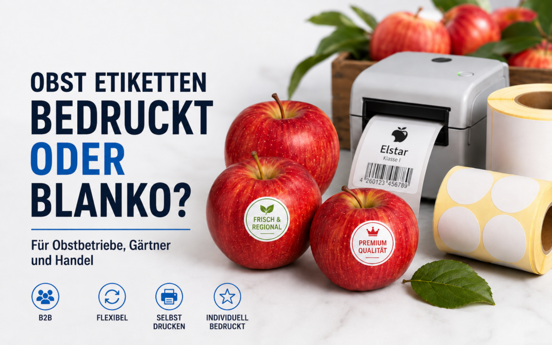 Obst Etiketten für B2B-Kunden bedruckt oder blanko zum Selbstdrucken